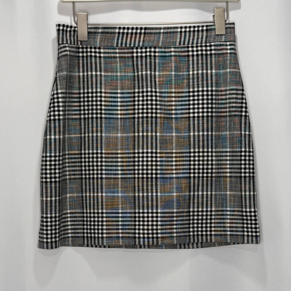 MNG Mango Suit Black and White Check Plaid Skirt